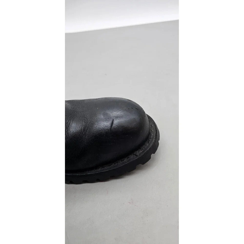 Red Wing Shoes Black Leather Motorcycle size 8 Boots Vibram Lug Sole Buckle